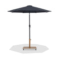 Federica Black Water Resistant Fabric And Aluminum Patio Umbrella with Base Set - AT