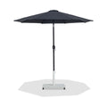 Federica Black Water Resistant Fabric And Aluminum Patio Umbrella with Base Set - AW