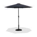 Federica Black Water Resistant Fabric And Aluminum Patio Umbrella with Base Set - BB