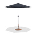 Federica Black Water Resistant Fabric And Aluminum Patio Umbrella with Base Set - BT