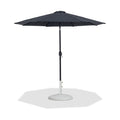 Federica Black Water Resistant Fabric And Aluminum Patio Umbrella with Base Set - BW