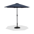 Federica Grey Water Resistant Fabric And Aluminum Patio Umbrella with Base Set - BB
