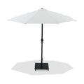 Federica White Water Resistant Fabric And Aluminum Patio Umbrella with Base Set - AB