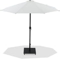 Federica White Water Resistant Fabric And Aluminum Patio Umbrella with Base Set - AB
