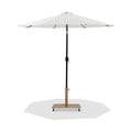 Federica White Water Resistant Fabric And Aluminum Patio Umbrella with Base Set - AT