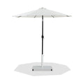 Federica White Water Resistant Fabric And Aluminum Patio Umbrella with Base Set - AW