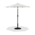 Federica White Water Resistant Fabric And Aluminum Patio Umbrella with Base Set - BB