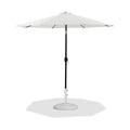 Federica White Water Resistant Fabric And Aluminum Patio Umbrella with Base Set - BW