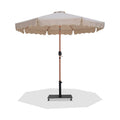 Althea Beige Water Resistant Fabric And Aluminum Patio Umbrella with Base Set - AB