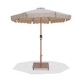Althea Beige Water Resistant Fabric And Aluminum Patio Umbrella with Base Set - AT