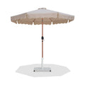 Althea Beige Water Resistant Fabric And Aluminum Patio Umbrella with Base Set - AW