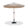 Althea Beige Water Resistant Fabric And Aluminum Patio Umbrella with Base Set - BB
