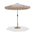 Althea Beige Water Resistant Fabric And Aluminum Patio Umbrella with Base Set - BT