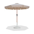 Althea Beige Water Resistant Fabric And Aluminum Patio Umbrella with Base Set - BW