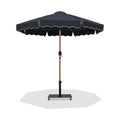 Althea Black Water Resistant Fabric And Aluminum Patio Umbrella with Base Set - AB