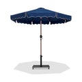 Althea Navy Water Resistant Fabric And Aluminum Patio Umbrella with Base Set - AB
