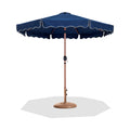 Althea Navy Water Resistant Fabric And Aluminum Patio Umbrella with Base Set - BT