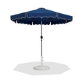 Althea Navy Water Resistant Fabric And Aluminum Patio Umbrella with Base Set - BW