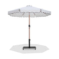 Althea White Water Resistant Fabric And Aluminum Patio Umbrella with Base Set - AB