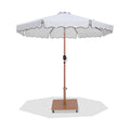 Althea White Water Resistant Fabric And Aluminum Patio Umbrella with Base Set - AT