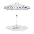 Althea White Water Resistant Fabric And Aluminum Patio Umbrella with Base Set - AW