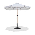 Althea White Water Resistant Fabric And Aluminum Patio Umbrella with Base Set - BB