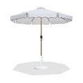 Althea White Water Resistant Fabric And Aluminum Patio Umbrella with Base Set - BW