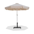 Althea Beige Water Resistant Fabric And Aluminum Patio Umbrella with Base Set - AB