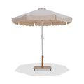Althea Beige Water Resistant Fabric And Aluminum Patio Umbrella with Base Set - AT