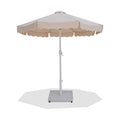 Althea Beige Water Resistant Fabric And Aluminum Patio Umbrella with Base Set - AW