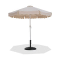 Althea Beige Water Resistant Fabric And Aluminum Patio Umbrella with Base Set - BB