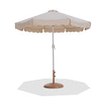 Althea Beige Water Resistant Fabric And Aluminum Patio Umbrella with Base Set - BT