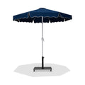 Althea Navy Water Resistant Fabric And Aluminum Patio Umbrella with Base Set - AB