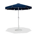 Althea Navy Water Resistant Fabric And Aluminum Patio Umbrella with Base Set - BW