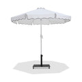 Althea White Water Resistant Fabric And Aluminum Patio Umbrella with Base Set - AB