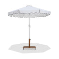Althea White Water Resistant Fabric And Aluminum Patio Umbrella with Base Set - AT