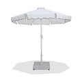 Althea White Water Resistant Fabric And Aluminum Patio Umbrella with Base Set - AW