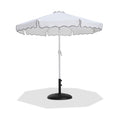 Althea White Water Resistant Fabric And Aluminum Patio Umbrella with Base Set - BB