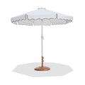 Althea White Water Resistant Fabric And Aluminum Patio Umbrella with Base Set - BT