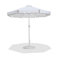 Althea White Water Resistant Fabric And Aluminum Patio Umbrella with Base Set - BW