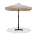 Althea Beige Water Resistant Fabric And Aluminum Patio Umbrella with Base Set - AB