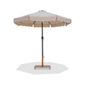 Althea Beige Water Resistant Fabric And Aluminum Patio Umbrella with Base Set - AT