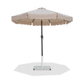 Althea Beige Water Resistant Fabric And Aluminum Patio Umbrella with Base Set - AW