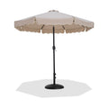 Althea Beige Water Resistant Fabric And Aluminum Patio Umbrella with Base Set - BB