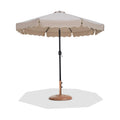 Althea Beige Water Resistant Fabric And Aluminum Patio Umbrella with Base Set - BT