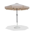 Althea Beige Water Resistant Fabric And Aluminum Patio Umbrella with Base Set - BW