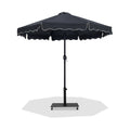 Althea Black Water Resistant Fabric And Aluminum Patio Umbrella with Base Set - AB