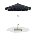 Althea Black Water Resistant Fabric And Aluminum Patio Umbrella with Base Set - AT