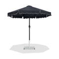 Althea Black Water Resistant Fabric And Aluminum Patio Umbrella with Base Set - AW