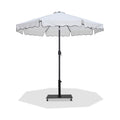 Althea White Water Resistant Fabric And Aluminum Patio Umbrella with Base Set - AB